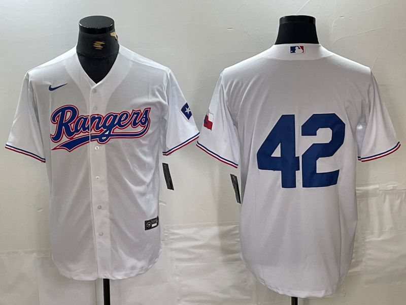 Men Texas Rangers #42 No Name White 2024 Nike Game MLB Jersey->oakland athletics->MLB Jersey